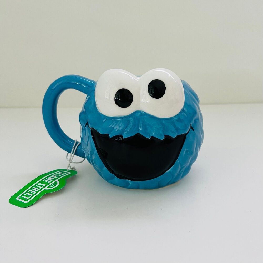 SESAME STREET Cookie Monster Ceramic Sculpted Hand Painted Mug Cup